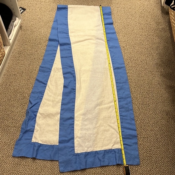 Pottery Barn Blue and White Table Runner, 102" Long - Picture 7 of 8